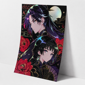 Affiches holographiques personnalisées en feuille d'aluminium pour anime, impressions numériques sur papier holographique, objets de collection, goodies, affiches mates de bandes dessinées, mangas et animations - Product Image 1