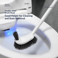 Nouvelle conception 2025 Brosse de toilette suspendue en PP souple écologique, couleurs personnalisables, durable, pour l'élimination des dépôts et des taches, nettoyage en profondeur