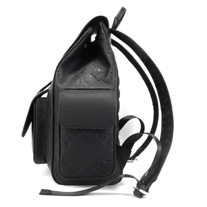 Luxury Men's Embossed Pattern PU <b>Leather</b> Waterproof Business <b>Backpack</b> <b>Large</b> Capacity Drawstring Flap Travel Bag - Product Image 3