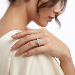 Luxury Fine Silver Platinum Plated Classic Wedding <b>Ring</b> GRA 1 Ct Carat Hollow 6 Claws Brilliant Cut Moissanite Third Party - Product Image 5