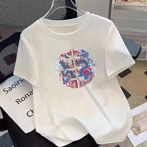 Áo thun nữ mùa hè 2025 thiết kế màu pastel trắng phong cách Trung Hoa cổ điển chất liệu cotton nguyên chất tay ngắn dáng rộng kiểu áo nửa tay phong cách thường ngày - Product Image 4