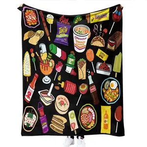 Vente en gros de couverture chaude et douce imprimée personnalisée de haute qualité couverture mexicaine couverture de produits de drapeau mexicain bonbons collations alimentaires