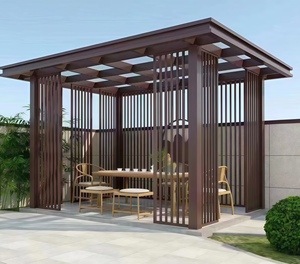 Pérgola Moderna de Alta Calidad para Exteriores, Gazebo de Jardín de Aluminio con Pantalla, Toldo, Pabellón, Admite Personalización, Aluminio - Product Image 6