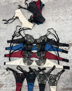 Luxury Premium Women's <b>Sexy</b> Floral Lace Scallop Sheer Lingerie Intimate Underwear 2 Piece Lingerie <b>Set</b> for Women - Product Image 6