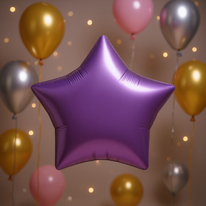 Party Love Foil Star <b>Balloon</b> Purple 24 Inch Metallic Birthday Party <b>Decor</b> - Product Image 2