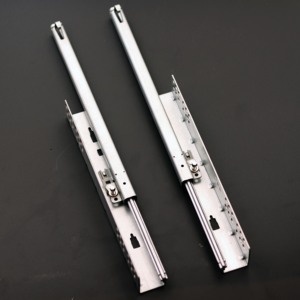 Corrediça de Gaveta Oculta de Extensão Única com Abertura por Pressão e Ajuste 2D, Movimento Suave e Sincronizado para Armários de Cozinha e Quarto - Product Image 1