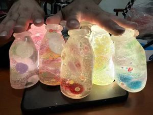 Glowing <b>Mini</b> <b>Bottle</b> Squishy Stress Relief Squeeze Toy-TPR Material Unisex Ages 5+ Years - Product Image 1