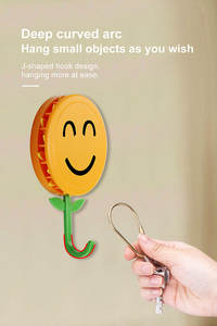 خطاف لاصق على شكل زهرة عباد الشمس من جيك، خطاف بلاستيكي للحائط مقاس <span class=keywords><strong>M</strong></span> - Product Image 1