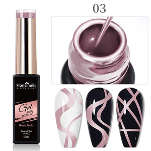 Pour Hanyinails nouveauté 5 couleurs Vegan métallisé Liner Art Gel ongles fournitures haute Pigment avec Source de lampe LED - Product Image 6