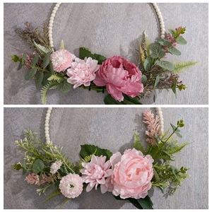 Guirlande de fleurs artificielles Dahlia Pivoine en tissu tressé plastique pour mariage et décoration murale CF01359A - Product Image 3