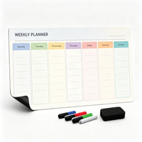 Planificateur magnétique pour réfrigérateur en papier inscriptible avec calendrier mensuel, planning hebdomadaire et liste de notes, impression de logo personnalisée