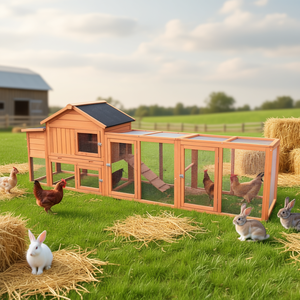 Gallinero de Madera para Exteriores, Caseta para Gallinas de 111.5 Pulgadas con Nido, Jaula para Conejos, Jaula para Aves de Corral, Panel Impermeable con Protección UV, Modelo D0100HAYYEU - Product Image 2