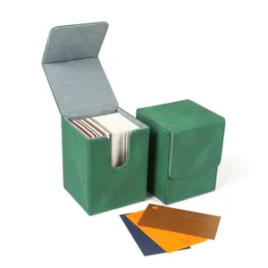 Crown Win En Stock Importado Premium Pu Leather Card Deck Box Trading Commander Koffer Storage para clasificar estuches de tarjetas Cajas de cubierta