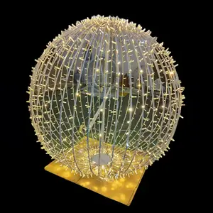 3D Foldable LED Sphere Globe Christmas Hanging Lights - Decorative Holiday Ball Shape Lights