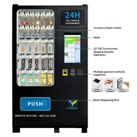 Distributeur automatique intelligent combiné en spirale 24h/24, libre-service, à monnayeur, avec bouton-poussoir, surveillance à distance par cloud, en acier inoxydable, pour snacks