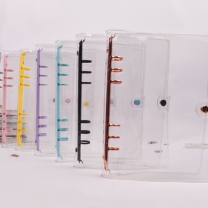 Protège-cahier transparent en PVC à 6 anneaux, rechargeable, avec fermeture à pression, A5/A6, pour journal créatif, agenda, fournitures de bureau et scolaires, cadeau - Product Image 3