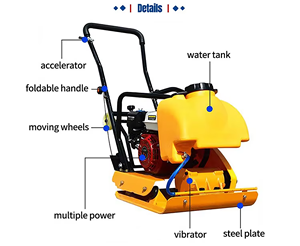 Compactadora de Placas <span class=keywords><strong>Manual</strong></span> Tipo <span class=keywords><strong>Wacker</strong></span>, Placa Vibratoria a Diésel para Asfalto y Suelo - Product Image 4