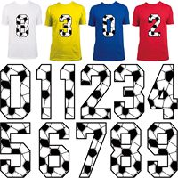 Chiffres en fer personnalisés de 44 pièces (0-9) durables, imperméables, à transfert thermique pour vêtements, maillots, t-shirts, uniformes, football, basketball, sports
