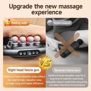 English-version Cross-border Eight-<b>head</b> Deep-striking Fascia Gun Cordless Brushed Motor 2000mAh-4000mAh Charging Type <b>Massage</b> - Product Image 2