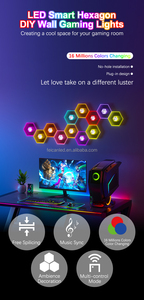 Nouveau Mille-feuille miroir lampe quantique LED Module hexagonal maison intelligente lumière salle de jeu danse Studio musique applique murale - Product Image 5