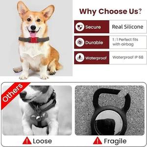 Soporte de silicona impermeable para collar de mascotas con AirTag antipérdida, funda protectora para AirTag de perro, soporte para rastreador GPS de gato - Product Image 6