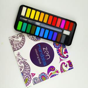 Peinture à l'eau solide de haute qualité à bas prix, 24 couleurs, gâteau avec pinceau pour enfants - Product Image 2