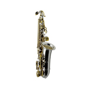 Saxofón Alto de Latón de Alta Calidad JYAS102DSG EB en Tono Plateado con Llaves Doradas, Instrumento de <span class=keywords><strong>Viento</strong></span> Plegable Ajustable, Incluye Accesorios - Product Image 3