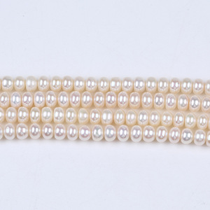 Perles d'eau douce plates blanches naturelles de Zhuji, 7-8 mm, poudre, accessoires de bijoux DIY, perles en vrac de couleur, vente en gros - Product Image 3