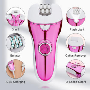 3 en 1 Depiladora eléctrica recargable por USB para <span class=keywords><strong>Bikini</strong></span> facial Pierna Brazos Cuerpo - Product Image 2