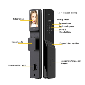 Cerradura Inteligente Glomarket 3D con Reconocimiento Facial y Huella Dactilar, Entrada sin Llave, WiFi Tuya, Impermeable, Videoconferencia, Digital, para Puerta de Madera - Product Image 6