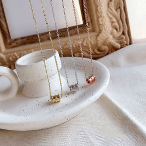 Haifeng Meilong Geometric Lock Necklace Platinum Gold Rose Gold Everyday Wear Bezel Setting Fine Chain - Product Image 3