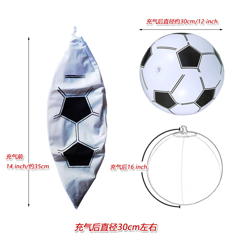 Balón de fútbol blanco y negro 30 cm (16 pulgadas)