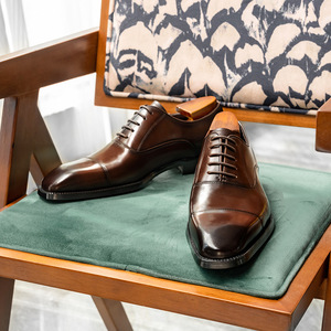 Chaussures d'affaires décontractées en cuir Oxford à semelle en caoutchouc pour hommes, de style anglais, à bout pointu - Product Image 6