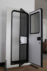 Puerta de entrada de RV estilo americano con red de mosca de puerta interior y marco negro de red de seguridad para autocaravana - Product Image 5