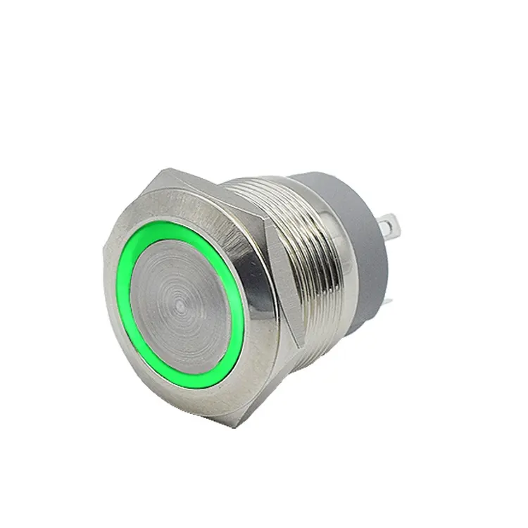 Interruptor de botão, 10a 6v 22mm, à prova d' água, interruptor de metal, interruptor de botão de metal eletrônico com led