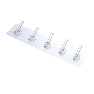 Wholesale Adhesive <b>Wall</b> <b>Hooks</b> Hanger Sticker Coat <b>Hook</b> Transparent Clothing - Product Image 3