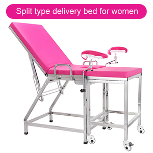 Lettino Ginecologico Manuale, <span class=keywords><strong>Tavolo</strong></span> Ostetrico con Staffe e Vassoio Portaoggetti per Ospedali e Cliniche - Product Image 3