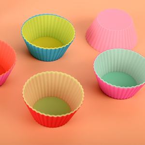 Taza redonda resistente a altas temperaturas para magdalenas, molde para pasteles, grado alimenticio, tazas de postre para hornear pudín DIY hechas de silicona - Product Image 2
