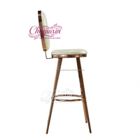 Chaises de bar modernes ovales de luxe en acier inoxydable doré, personnalisables en usine, pour hôtels et mariages, vente en gros