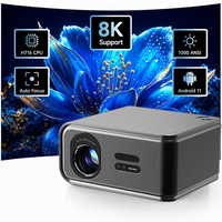 Projecteur 1080p 200 pouces compatible Android 11, vidéo 8K, autofocus, WiFi 6, équipement de présentation, cinéma en plein air, jeux