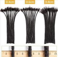 Extensions de dreadlocks 100% cheveux humains, faites à la main, extensions de locs permanentes, cheveux humains afro crépus pour hommes et femmes, teintables