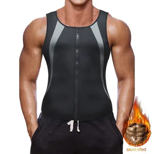 Commercio all'ingrosso Shapewear Dello Shaper Del Corpo Degli Uomini Sottile Cerniere Vita Trainer Forma Termica In Neoprene Sport Corsetto Che Dimagrisce Maglia