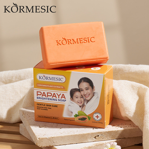 Jabón aclarante de papaya KORMESIC, marca privada OEM, 80g, jabón de baño con vitamina E natural, espuma abundante, blanqueamiento suave para el cuidado diario. - Product Image 2