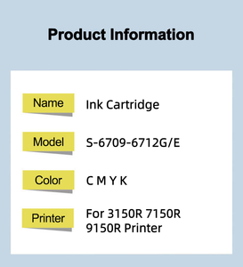 Cartouche d'encre compatible CMYK 1000ml avec puce à usage unique S-6709 S-6710 S-6711 S-6712 pour imprimante Riso ComColor 3150R 7150R 9150R - Product Image 2