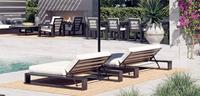 Chaise longue contemporaine en aluminium pour la détente, mobilier de jardin, transat de piscine extérieur