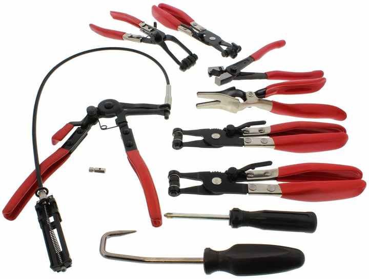 thumbnail image 2 of Specialty Tools For Mechanics Aoibox 9pcs Hose Clamp Pliers Set For Fuel Oil Water Hoses Automotive Long Reach Hose Clamp Remover Kit With Flexible Wire Clic R Type Swivel Jaw Flat Band 2 of 10