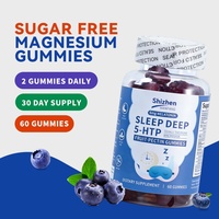 Suiker-vrije fruitachtige fruit-pectine slaapgummies met melatonine, 5-HTP, magnesium & L-theanine voor diepe, rustgevende slaap, paarse fles