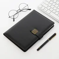 Carnet A5 personnalisé avec logo, couverture rigide en cuir PU gravée, pages épaisses, agenda professionnel, fournitures scolaires, cadeau, impression UV