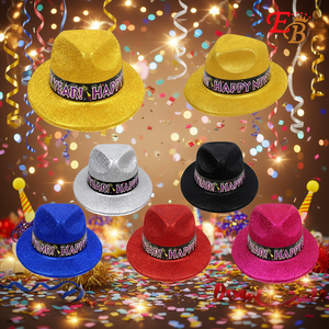 Chapeau Fedora de Nouvel An EB avec paillettes, taille 58-60 cm, en polyester, unisexe, avec ruban, pour les célébrations estivales - Product Image 2