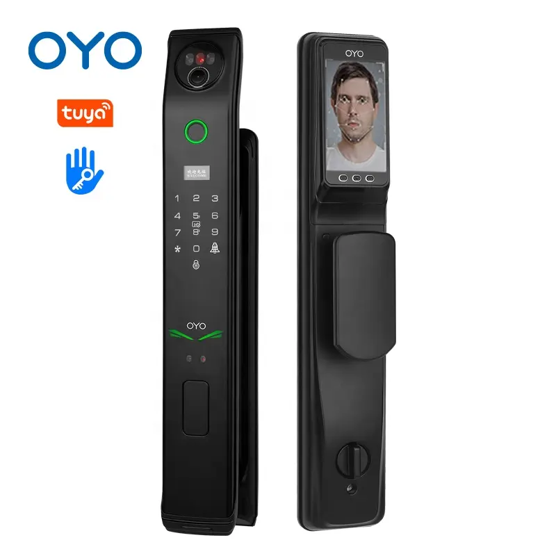 OYO Remote Control Door Security Tuya With Fingerprint keyless WIFI Camera Face Recognition Digital Electronic Smart Door Locks